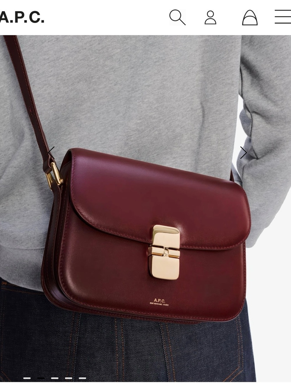 A.P.C. Grace Small Bag in Vino